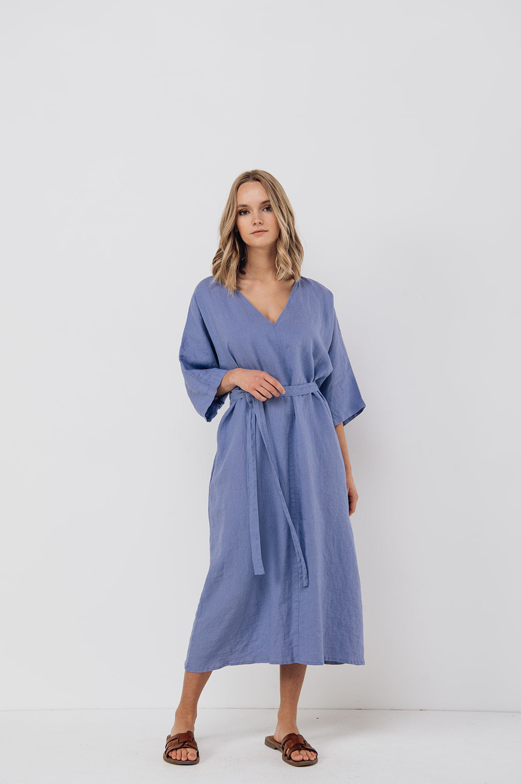 EVA kaftan dress with belt