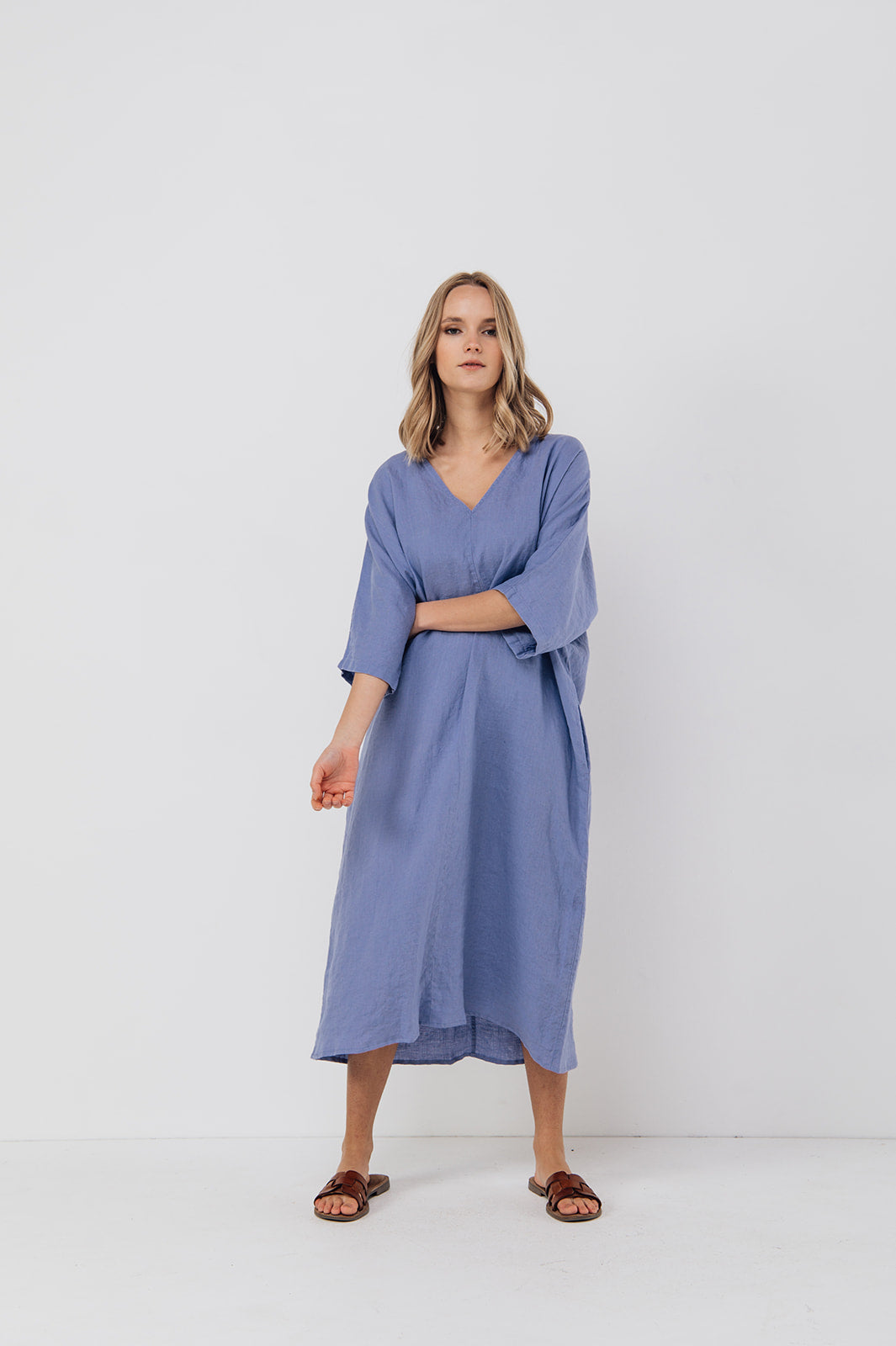 EVA kaftan dress with belt