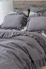 RAW EDGE washed linen duvet cover set