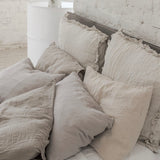 LIGHT TAUPE lina gultas veļas komplekts