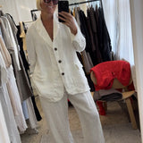BOYFRIEND  RAW linen jacket and Wild pants set