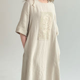 CHANIL maxi dress with crochet rose