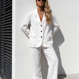 BOYFRIEND  RAW linen jacket and Wild pants set