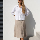 RAW linen midi  skirt