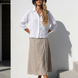 RAW linen midi  skirt