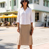 RAW linen midi  skirt