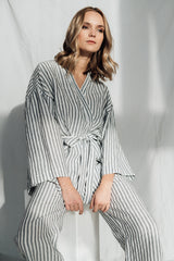 Dusty blue stripes set LISA PLUS