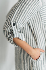 Dusty blue stripes tunic dress MARA