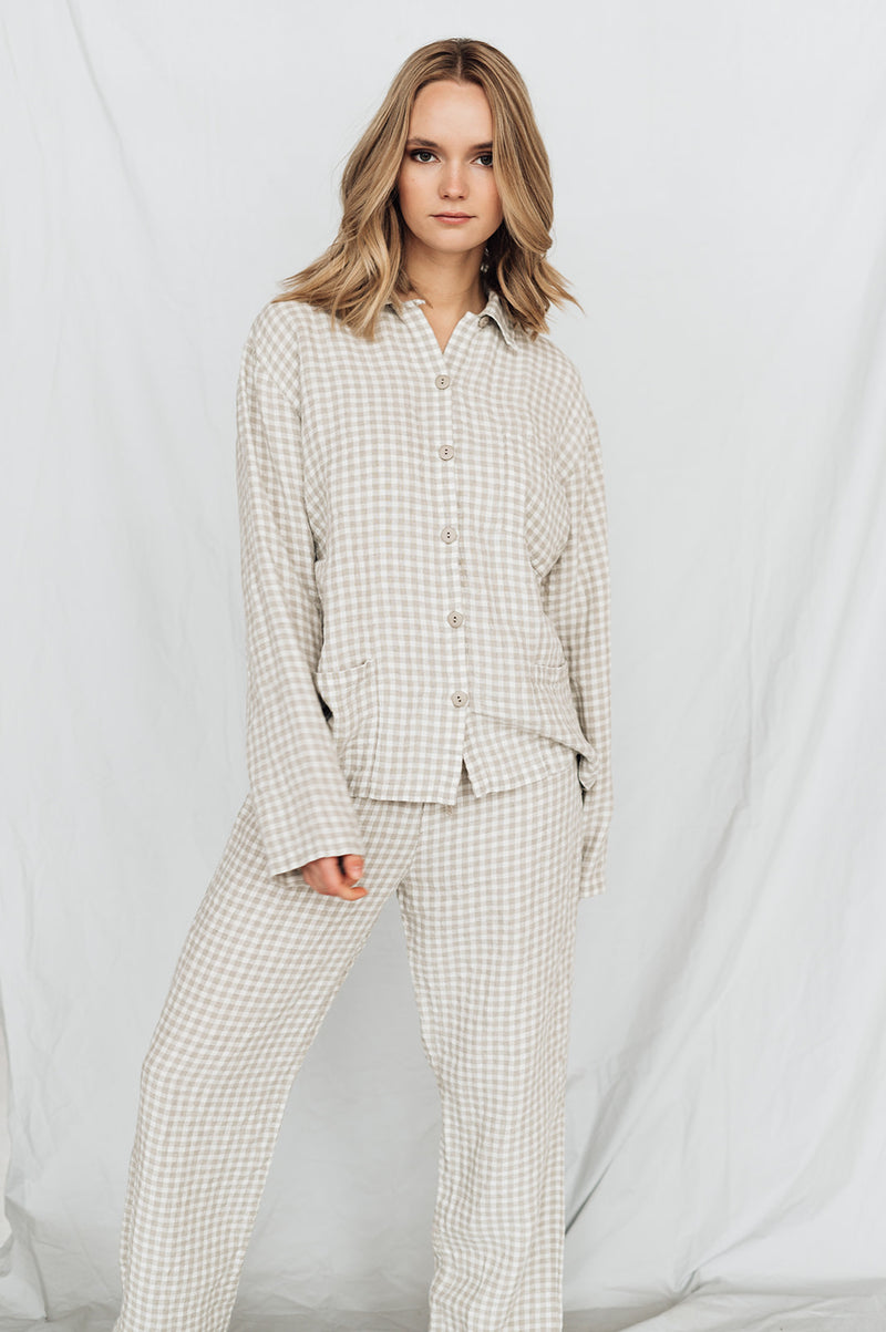 Linen Pajama set JANE in gingham