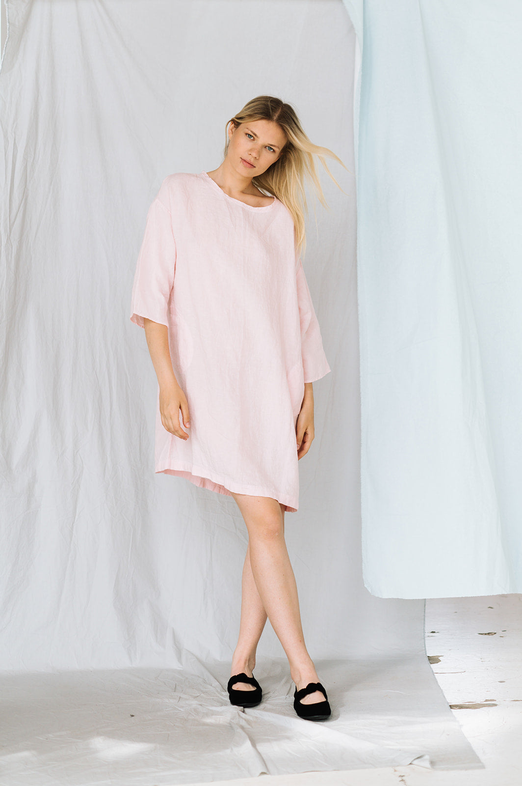 SALE 40% OFF   Ida dress  /Powder pink / XL Size
