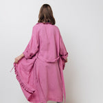 ADELE wrap dress robe white - MOO Linen Shop