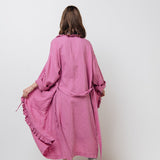 ADELE wrap dress robe white - MOO Linen Shop