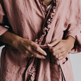 ADELE wrap dress robe havanna - MOO Linen Shop