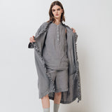ADELE wrap dress robe white - MOO Linen Shop