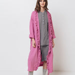 ADELE wrap dress robe white - MOO Linen Shop