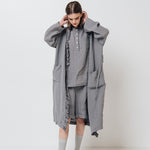 ADELE wrap dress robe white - MOO Linen Shop