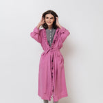 ADELE wrap dress robe white - MOO Linen Shop