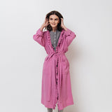 ADELE wrap dress robe white - MOO Linen Shop