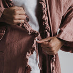 ADELE wrap dress robe havanna - MOO Linen Shop