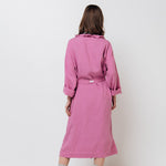 ADELE wrap dress robe white - MOO Linen Shop