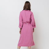 ADELE wrap dress robe white - MOO Linen Shop