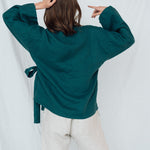 AJO wrap shirt white - MOO Linen Shop
