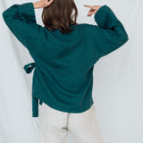 AJO wrap shirt white - MOO Linen Shop