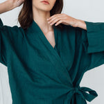 AJO wrap shirt white - MOO Linen Shop