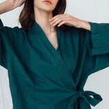 AJO wrap shirt white - MOO Linen Shop