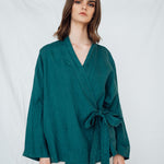 AJO wrap shirt white - MOO Linen Shop