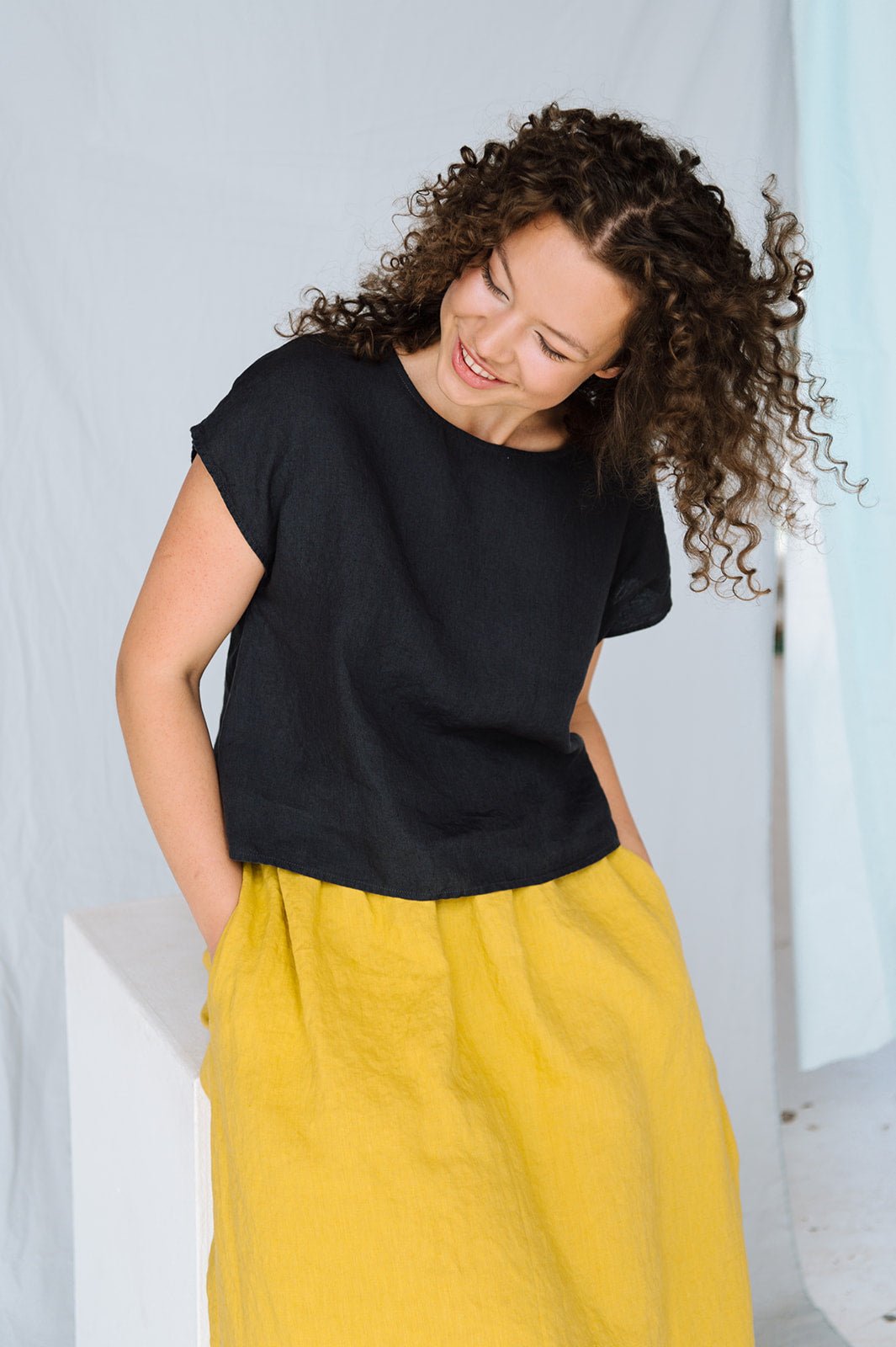 ALICE tank top natural - MOO Linen Shop