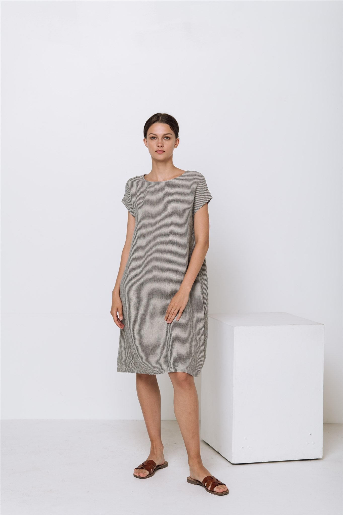 ALICE tunic dress white - MOO Linen Shop