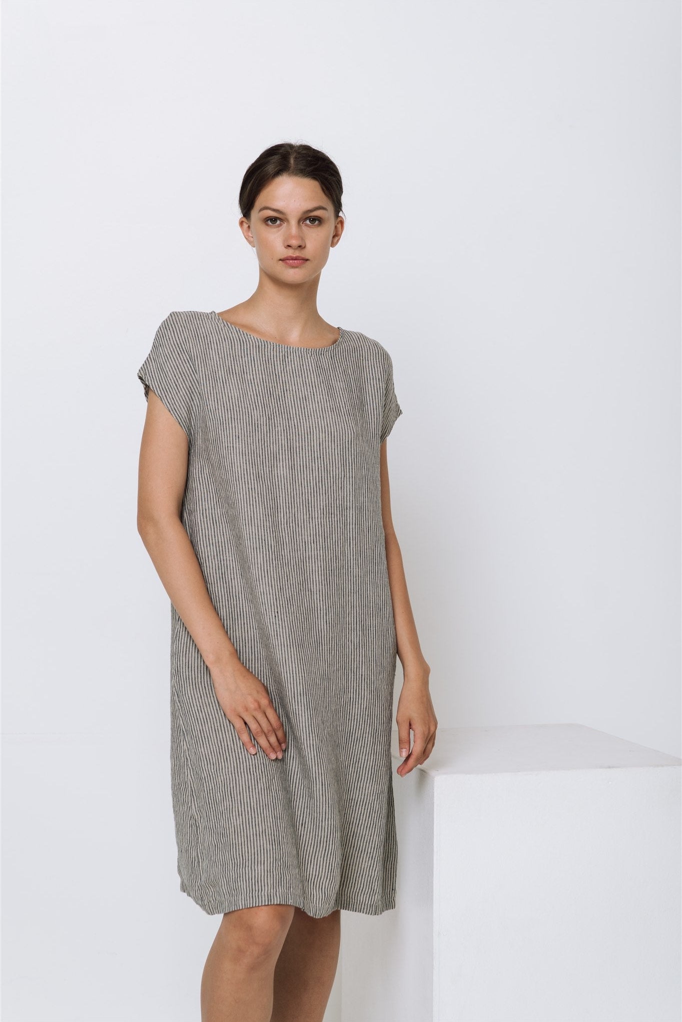 ALICE tunic dress white - MOO Linen Shop