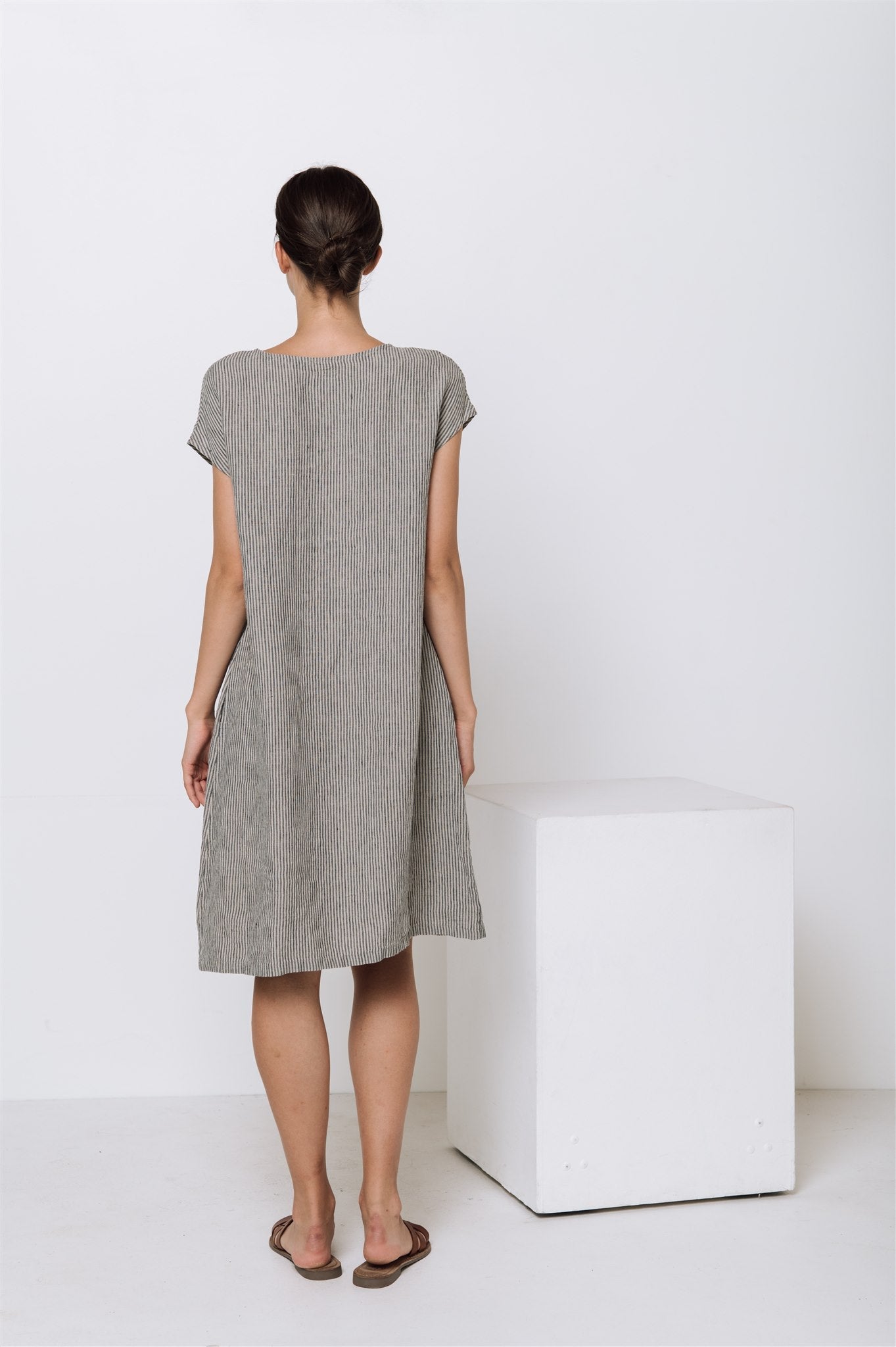 ALICE tunic dress white - MOO Linen Shop
