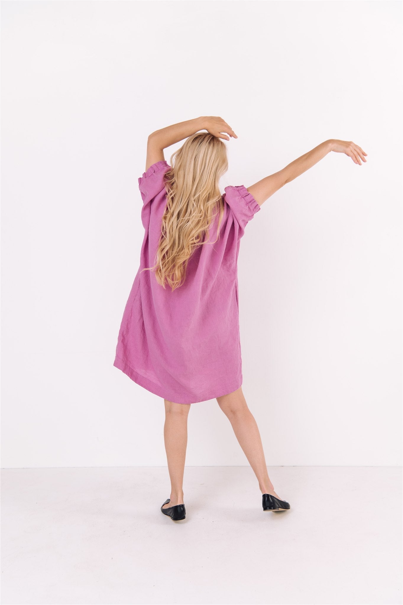 ANEMONE tunic dress white - MOO Linen Shop