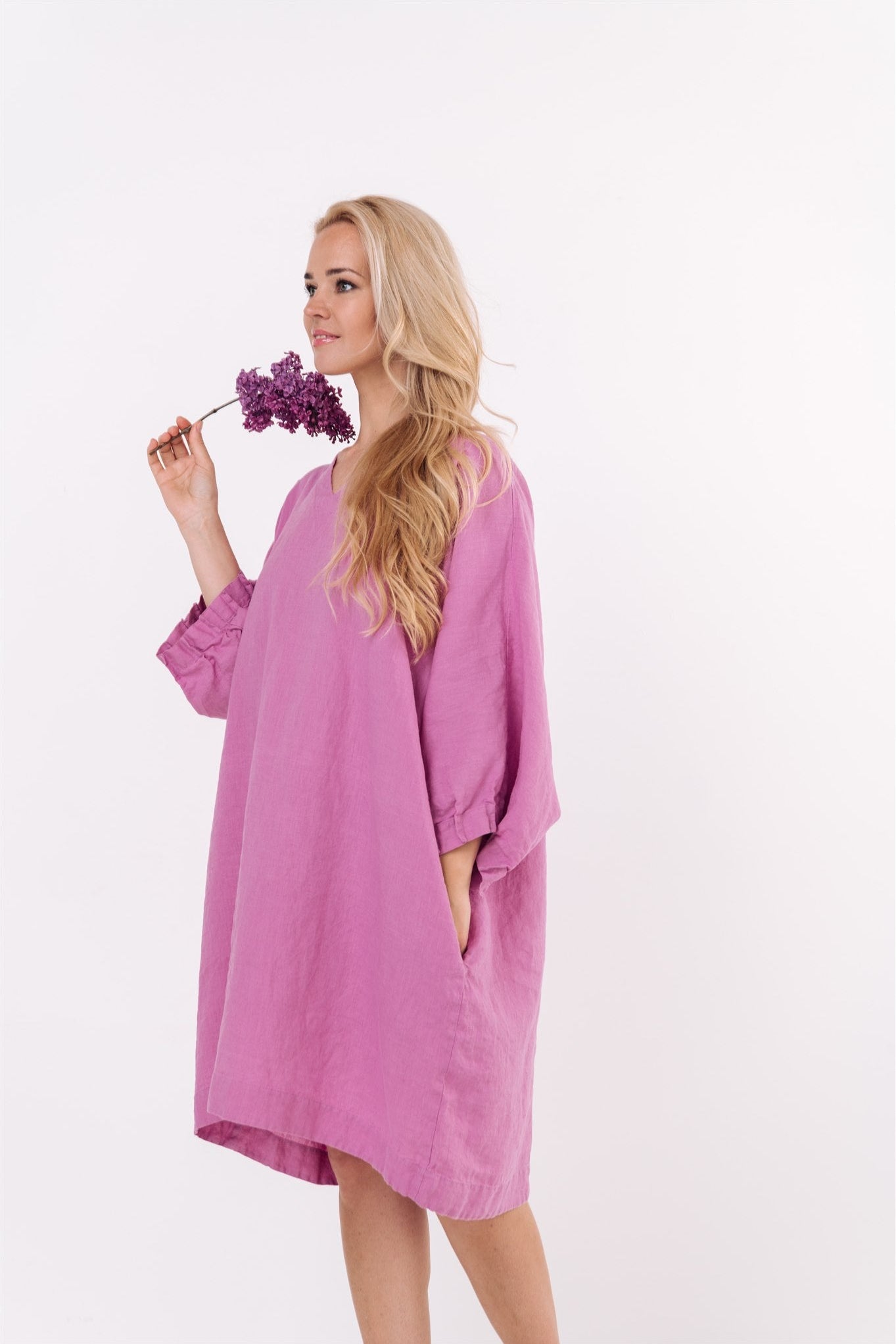 ANEMONE tunic dress white - MOO Linen Shop