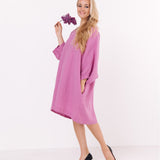 ANEMONE tunic dress white - MOO Linen Shop