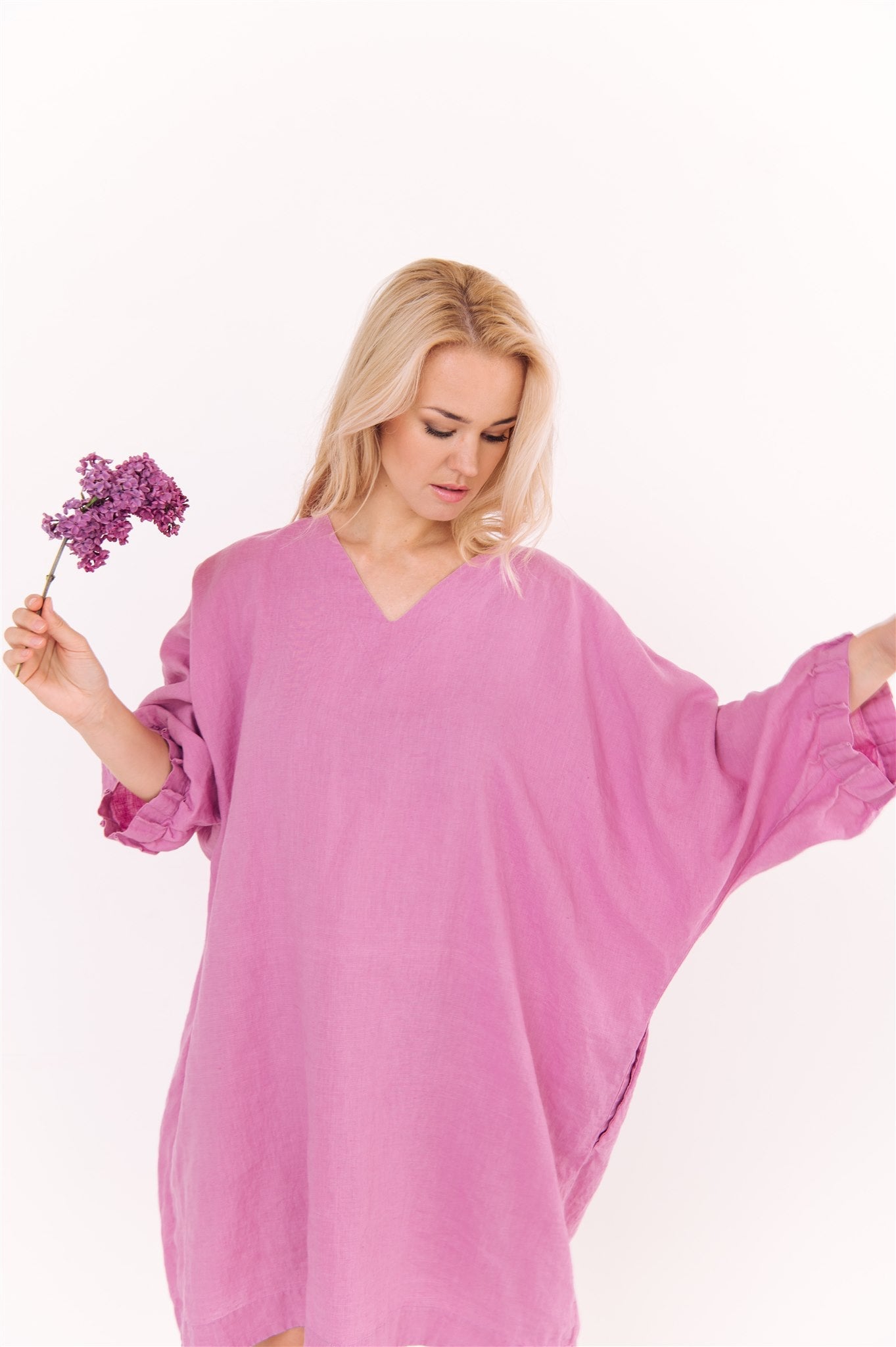 ANEMONE tunic dress white - MOO Linen Shop