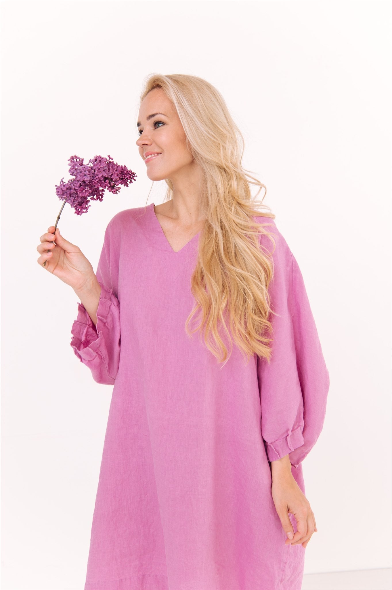 ANEMONE tunic dress white - MOO Linen Shop