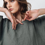 BARCELONA tunic dress cream - MOO Linen Shop