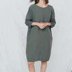 BARCELONA tunic dress cream - MOO Linen Shop