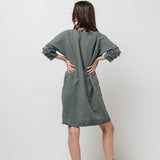 BARCELONA tunic dress cream - MOO Linen Shop