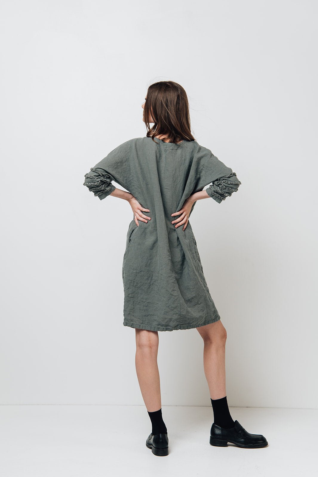 BARCELONA tunic dress cream - MOO Linen Shop