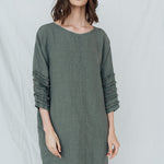 BARCELONA tunic dress cream - MOO Linen Shop