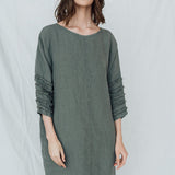 BARCELONA tunic dress cream - MOO Linen Shop