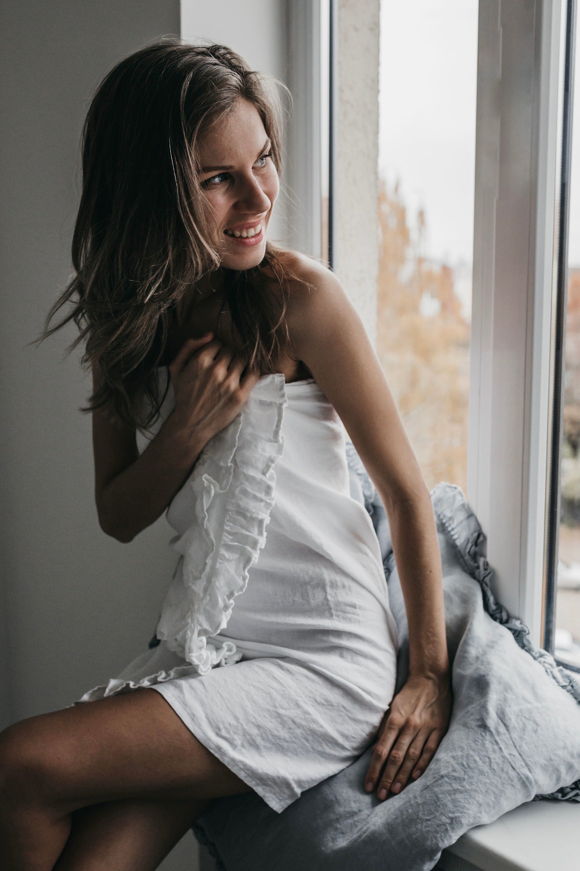 Bath towel WHITE natural - MOO Linen Shop