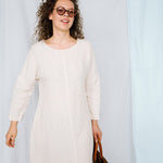 BAY summer linen dress cream - MOO Linen Shop