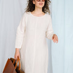BAY summer linen dress cream - MOO Linen Shop