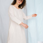 BAY summer linen dress cream - MOO Linen Shop