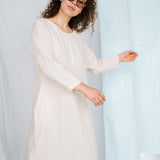 BAY summer linen dress cream - MOO Linen Shop